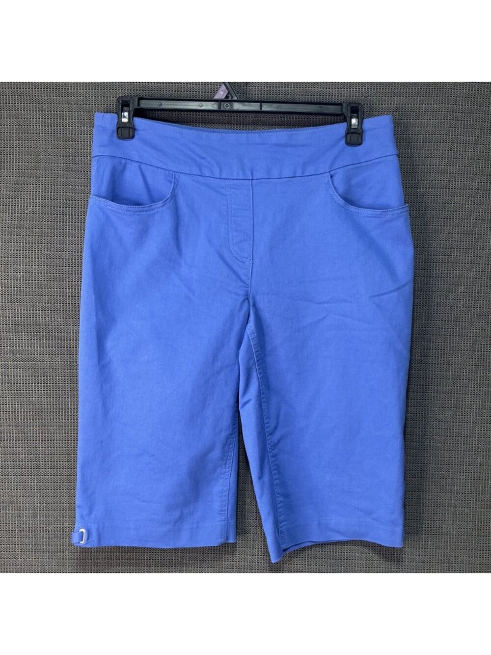Napa Valley Women's Blue Bermuda Shorts Size 12 Cotton Blend Stretch Mid Rise